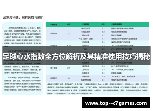 足球心水指数全方位解析及其精准使用技巧揭秘